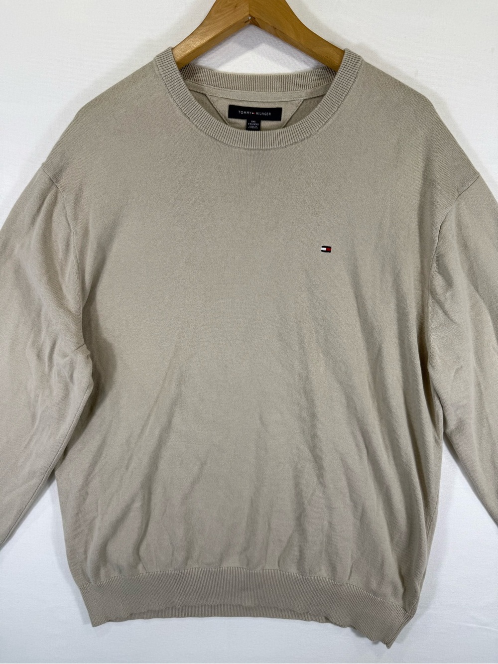 Tommy Hilfiger Men’s Crewneck Sweater in Light Taupe